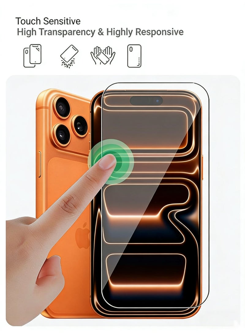 مستقبل نوفا Apple iPhone 17 Pro Max Tempered Glass Screen Protector – High Transparency, Delicate Touch, Anti-Explosion, Smooth Arc Edges, Easy Installation, Screen Protector for Apple iPhone 17 Pro Max - Image 5